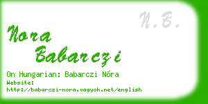 nora babarczi business card
